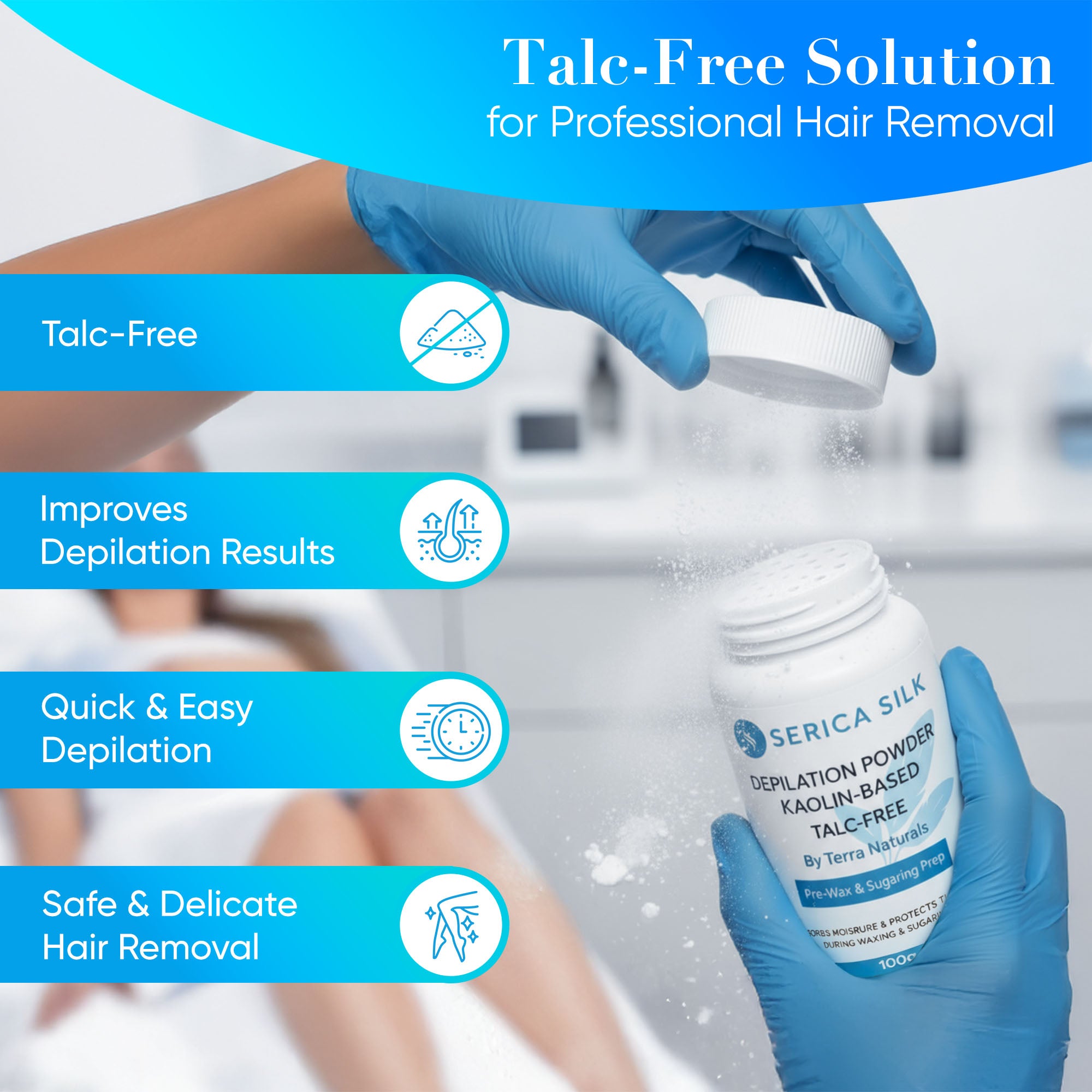 Depilation Powder Kaolin-Based Pre Wax 100g