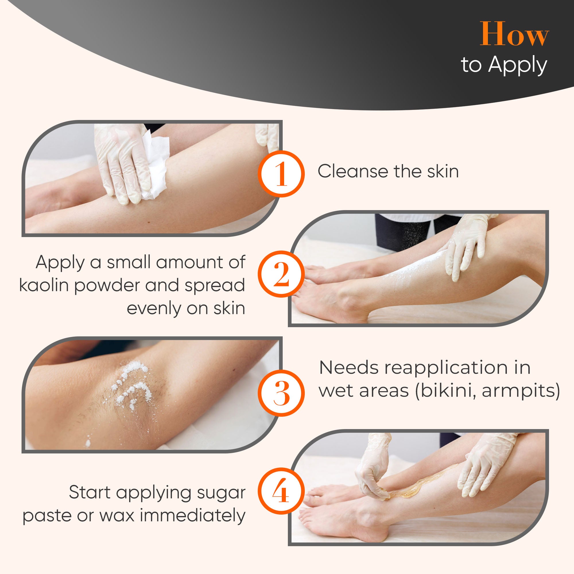 Depilation Powder Kaolin-Based with Activated Charcoal 100g