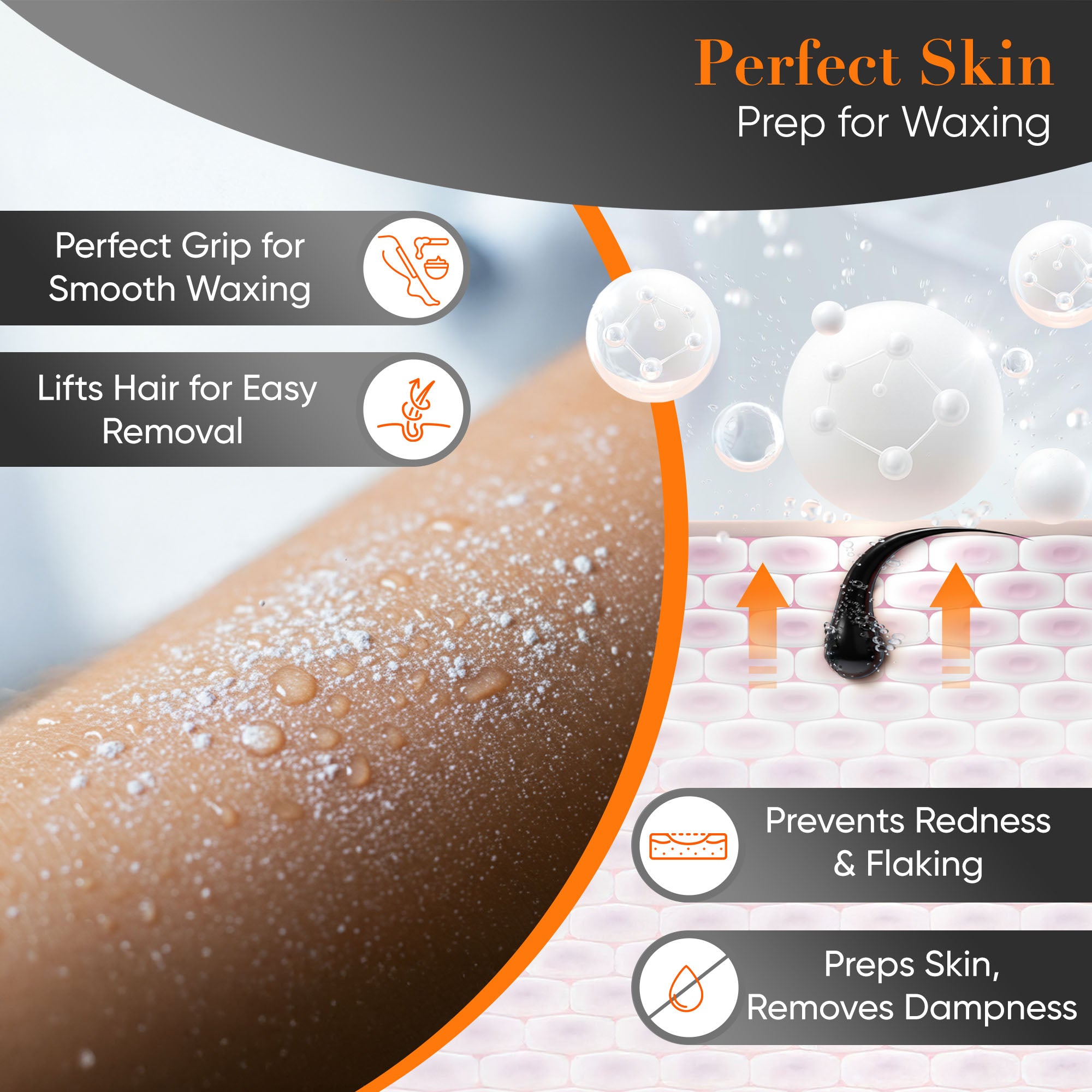 Depilation Powder Kaolin-Based with Activated Charcoal 100g