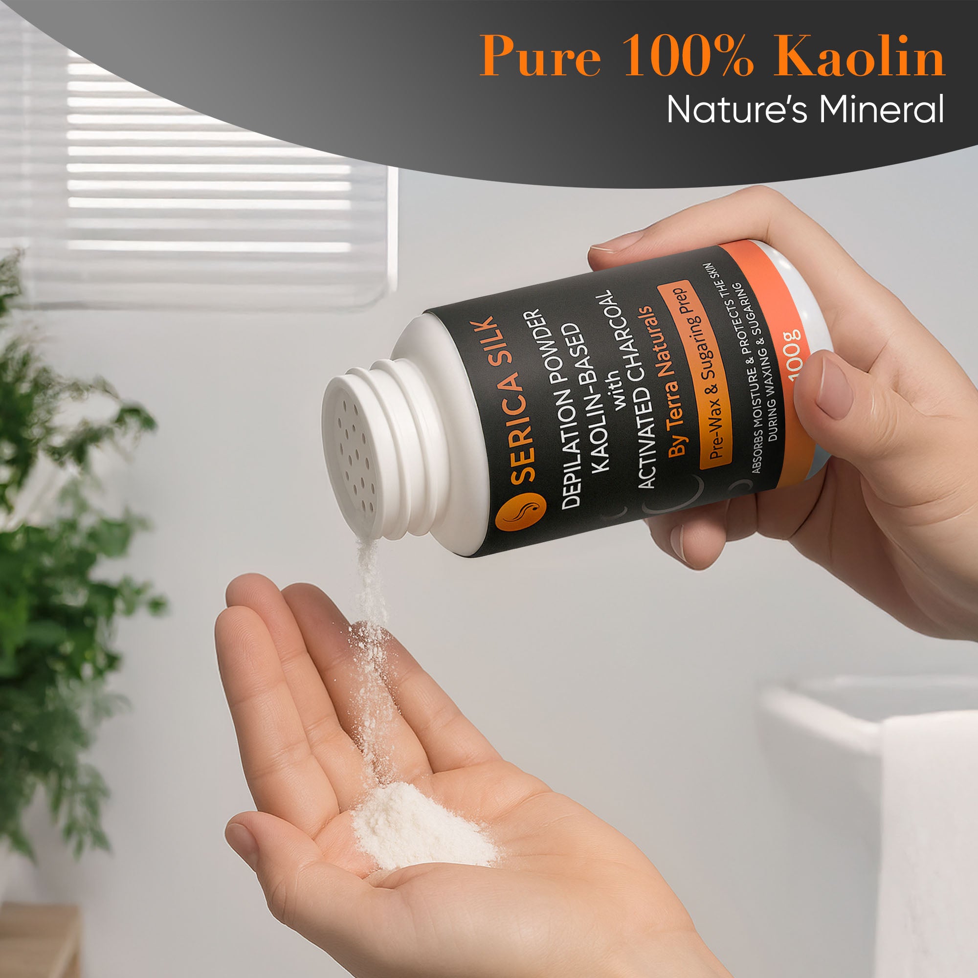 Depilation Powder Kaolin-Based with Activated Charcoal 100g