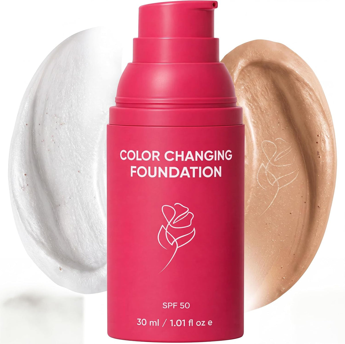 Colour Changing Foundation for Mature Skin with SPF 50 – Shade Adapting, 30ml