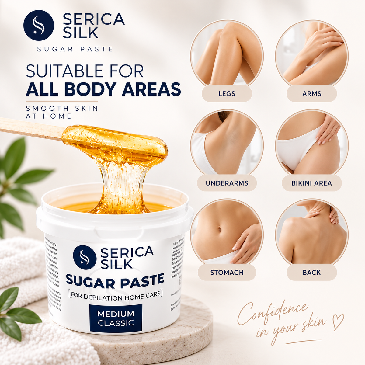 Sugar Paste Wax for Home Care Depilation Medium